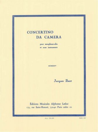 IBERT J.:CONCERTINO DA CAMERA,SAX ALTO AND PIANO