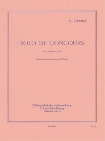 RABAUD H:SOLO DE CONCOURS OP.10 CLARINETTE ET PIANO