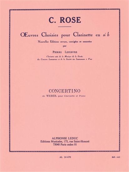 ROSE:CONCERTINO POUR CLARINETTE ET PIANO