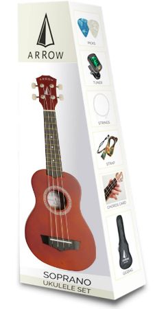 ARROW sopran ukulele PB10 NT SET