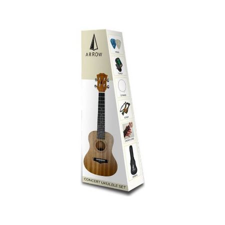 ARROW concert Sapele ukulele MH10 SET
