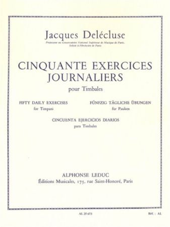 DELECLUSE:50 EXERCICES JOURNALIERS TIMPANI