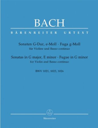 BACH:SONATAS FOR VIOLIN BWV 1021,1023,1026