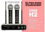 NOVOX brezžični mikrofonski sistem z dvema ročnima mikrofonoma FREE H2