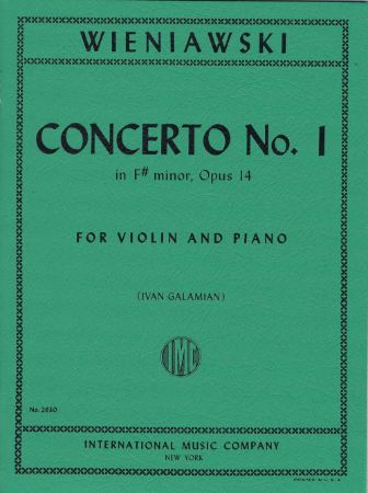 WIENIAWSKI:CONCERTO NO.1 F MINOR OP.14 VIOLIN AND PIANO (GALAMIAN)
