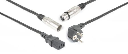 Pd CONNEX KABEL CX02-10 Audio Combi Cable Schuko - XLR F / IEC F - XLR M 10m