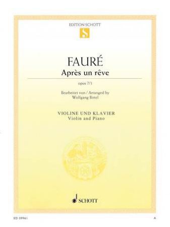 FAURE:APRES UN REVE OP.7/1 VIOLIN AND PIANO