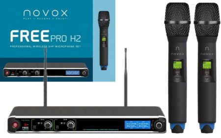 NOVOX brezžični mikrofonski sistem z dvema ročnima mikrofonoma FREE PRO H2