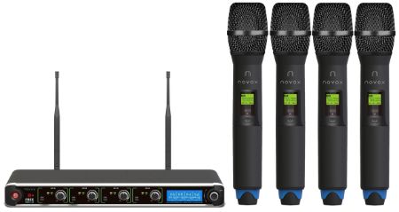 NOVOX brezžični mikrofonski sistem z štirimi ročnimi mikrofoni FREE PRO H4