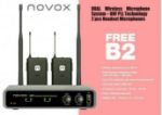 NOVOX brezžični mikrofonski sistem z dvema naglavnima mikrofonoma FREE B2