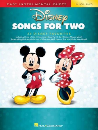 DISNEY SONGS FOR TWO EASY DUETS VIOLINS