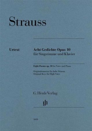 STRAUSS R.:EIGHT POEMS OP.10 FOR HIGH VOICE