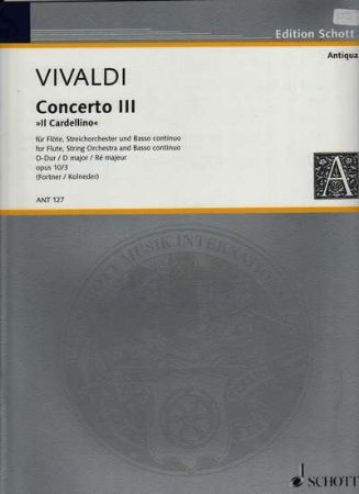 VIVALDI:CONCERTO III D-DUR OP.10/3 "IL CARDELLINO" SCORE