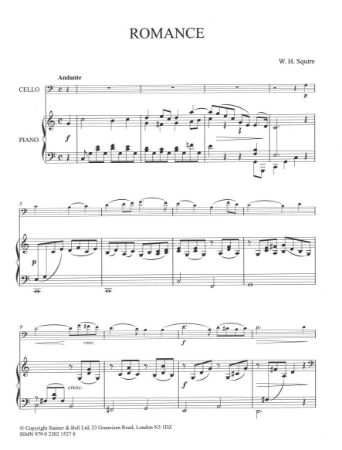 SQUIRE:ROMANCE OP.5 NO.1 FOR CELLO AND PIANO