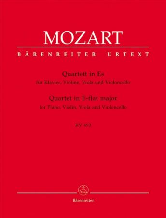 MOZART:QUARTET IN ES KV 493 PIANO,VIOLIN,VIOLA AND CELLO