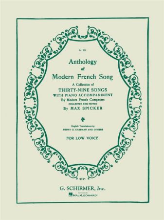 ANTHOLOGY OF MODERN FRENCH SONG LOW VOICE