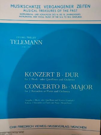 TELEMANN:Konzert B-Dur TWV 52:B1 2 ALTO RECORDER AND PIANO