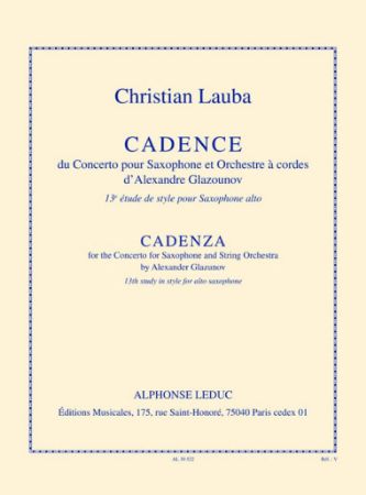 LAUBA:CADENCE/CADENZA FOR THE CONCERTO GLAZUNOV