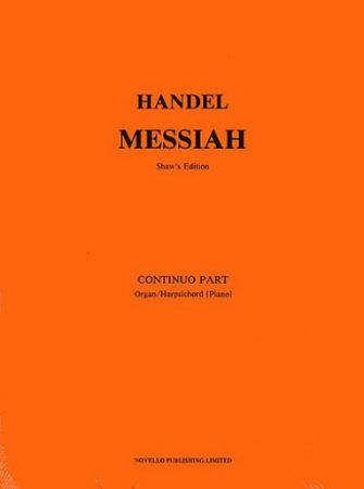 HANDEL:MESSIAH CONTINUO PART ORGAN/PIANO/HARPSICHORD