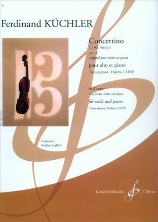 KUCHLER:CONCERTINO G-MAJOR OP.15 FOR VIOLA AND PIANO