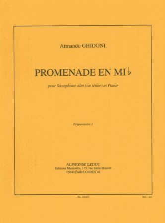 GHIDONI:PROMENADE EN MI b FOR SAXOPHONE ALTO (OU TENOR) AND PIANO