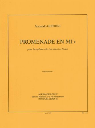 GHIDONI:PROMENADE EN MI b FOR SAXOPHONE ALTO (OU TENOR) AND PIANO