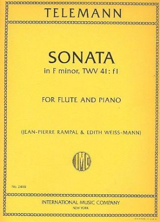 TELEMANN:SONATA IN F MINOR TWV 41:f1  FLUTE AND PIANO