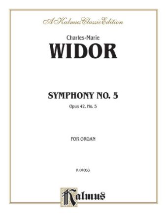 WIDOR:SYMPHONY NO.5 OP.42 FOR ORGAN