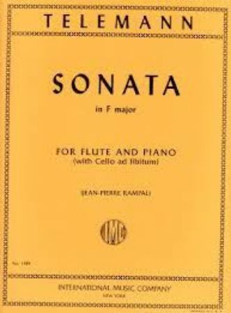TELEMANN:SONATA IN F MAJOR FOR FLUTE AND PIANO (WITH CELLO AD LIBITUM)