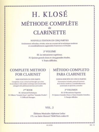 KLOSE:COMPLETE METHOD FOR CLARINET II
