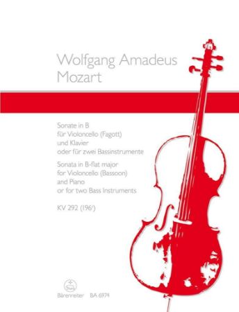 MOZART:SONATE IN B FOR CELLO (BASSOON) AND PIANO KV292 (196c)
