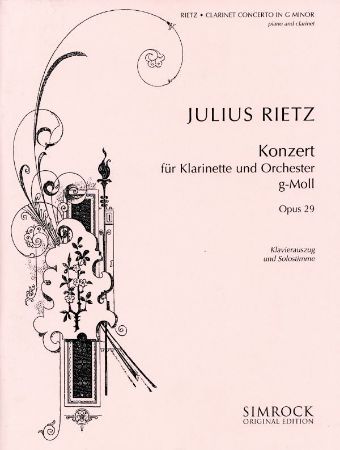 RIETZ:CLARINET CONCERTO OP.29 CLARINET AND PIANO
