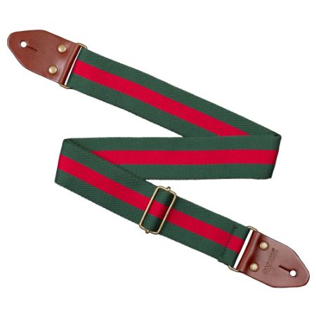 CASCHA PAS ZA KITARO Guitar Strap Cotton - Green & Red