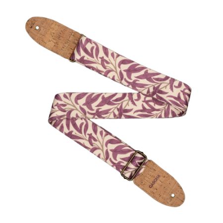CASCHA PAS ZA KITARO Guitar Strap Vegan Cork - Mauve Leaves