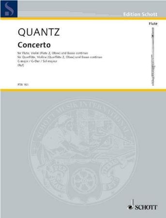 QUANTZ:CONCERTOG-DUR for flute,violin(flute2,oboe) and basso con.