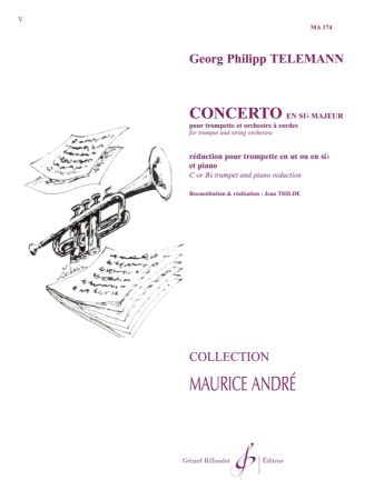 TELEMANN:CONCERTO EN SI b MAJEUR TROMPETTE ET PIANO