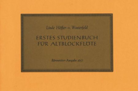LINDE HOFFER-WINTERFELD:ERSTES STUDIENBUCH FUR ALTBLOCKFLOTE