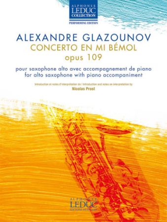 GLAZUNOV A:CONCERTO,SAX ALTO ET PIANO OP.109