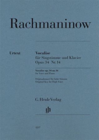 RACHMANINOV:VOCALISE OP.34 NO.14 FOR HIGH VOICE AND PIANO
