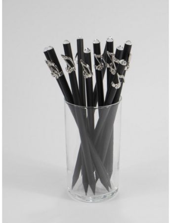 DP SVINČNIK SREBRNA NOTA S KAMENČKI IN KRISTALOM