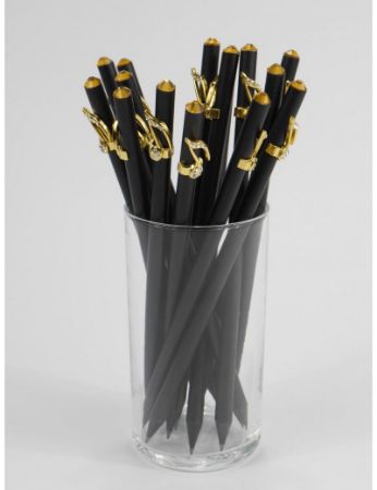 DP SVINČNIK ZLATA NOTA S KAMENČKI IN KRISTALOM