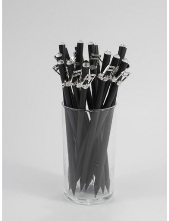 DP SVINČNIK SREBRNI NOTI S KAMENČKI IN KRISTALOM