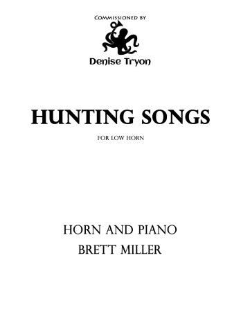 MILLER:HUNTING SONGS HORN AND PIANO