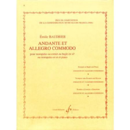 BAUDRIER E:ANDANTE ET ALLEGRO COMMODO TRUMPET & PIANO
