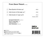 FRANZ XAVER MOZART:PIANO QUARTET OP.1/VIOLIN SONATAS OPP.7 & 15