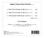 STERKEL J.F.X.:PIANO QUARTET/ 2 PIANO TRIOS