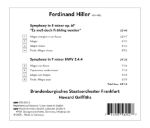 HILLER:SYMPHONY OP.67/SYMPHONY IN F MINOR