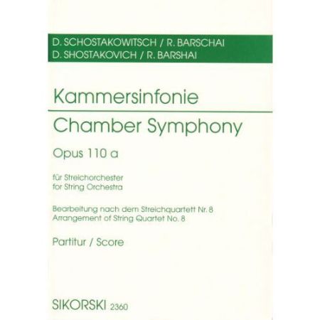 SHOSTAKOVICH:CHAMBER SYMPHONY 110A STUDY SCORE
