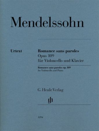 MENDELSSOHN:ROMANCE SANS PAROLES OP.109 CELLO AMD PIANO
