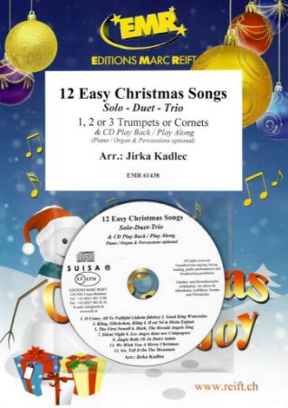 12 EASY CHRISTMAS SONGS SOLO DUET TRIO +CD
